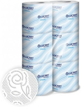 Imballo da 12 confezioni di carta igienica fascettata da 6 rotoli Strong Lucart