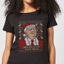 Make Christmas Great Again Donald Trump Women's Christmas T-Shirt - Black - 5XL