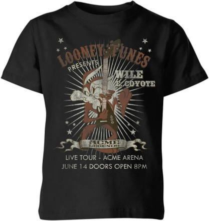 Looney Tunes Wile E Coyote Guitar Arena Tour Kids' T-Shirt - Black - 9-10 Years - Black