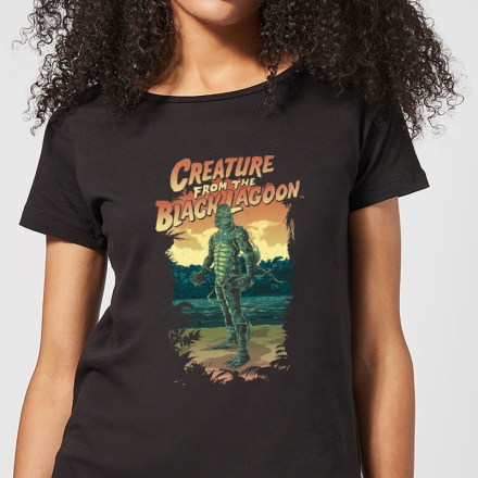 Universal Monsters Creature From The Black Lagoon Illustrated Women's T-Shirt - Black - S