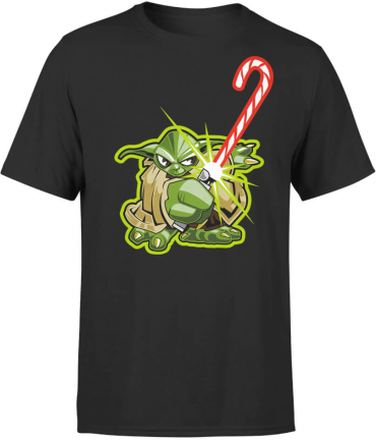 Star Wars Weihnachten Candy Cane Yoda T-Shirt - Schwarz - XXL