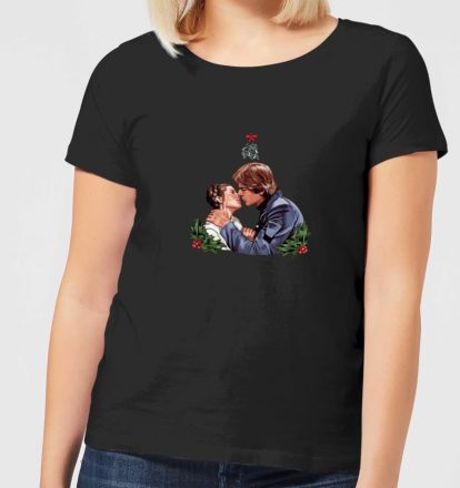 Star Wars Mistletoe Kiss Women's Christmas T-Shirt - Black - M