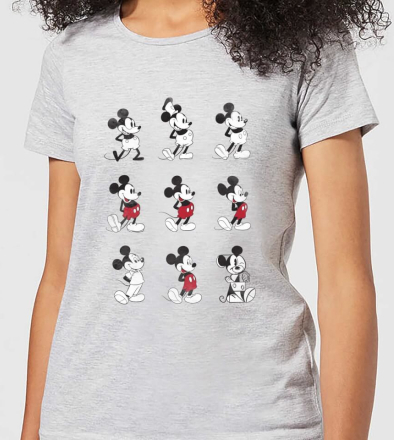 Disney Mickey Mouse Evolution Nine Poses Women's T-Shirt - Grey - L