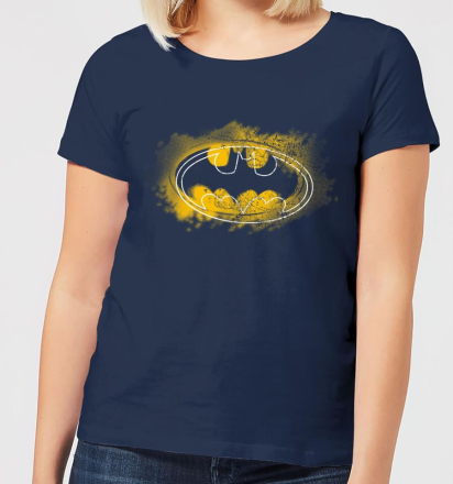 Batman Spray Logo Damen T-Shirt - Navy Blau Blau - XL