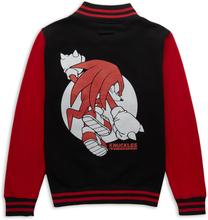 Sonic The Hedgehog Knuckles The Echidna Embroidered Varsity Jacket - Black/Red - S