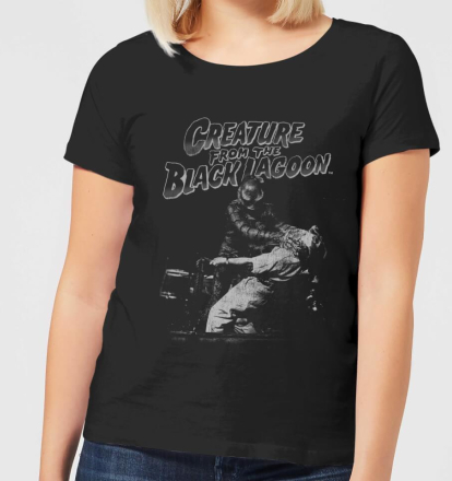 Universal Monsters Creature From The Black Lagoon Black and White Women's T-Shirt - Black - XL - Black