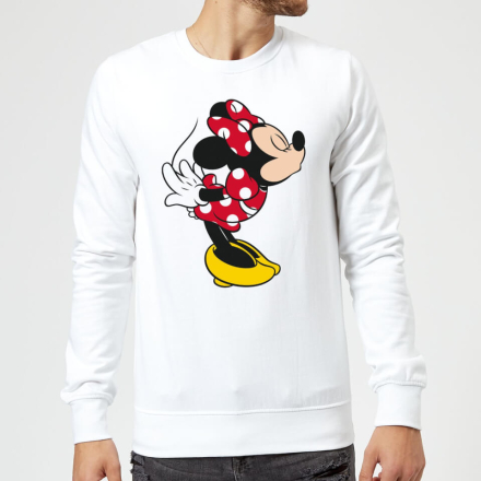 Disney Mickey Mouse Minnie Split Kiss Sweatshirt - White - L