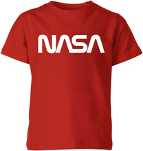 NASA Worm White Logotype Kids' T-Shirt - Red - 3-4 Years