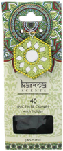 Zestaw 40 zapachowych stożków z podstawką Karma Jasmine