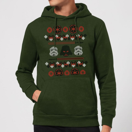 Star Wars Empire Knit Christmas Hoodie - Forest Green - XXL