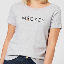 Disney Mickey Mouse Kick Letter Women's T-Shirt - Grey - 3XL
