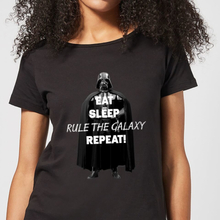 Star Wars Eat Sleep Rule The Galaxy Repeat Women's T-Shirt - Black - S - Black