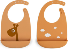 Silic Bib 2-Pack Raffi Baby & Maternity Baby Feeding Bibs Sleeveless Bibs Orange D By Deer