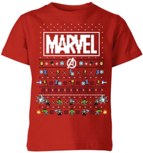 Marvel Avengers Pixel Art Kinder T-Shirt - Rot - 3-4 Jahre
