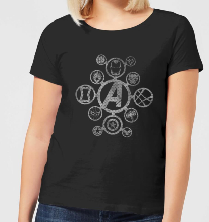 Avengers Distressed Metal Icon Women's T-Shirt - Black - L