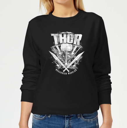 Marvel Thor Ragnarok Thor Hammer Logo Damen Pullover - Schwarz - M