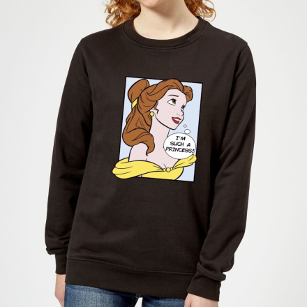Disney Beauty And The Beast Princess Pop Art Belle Women's Sweatshirt - Black - XXL