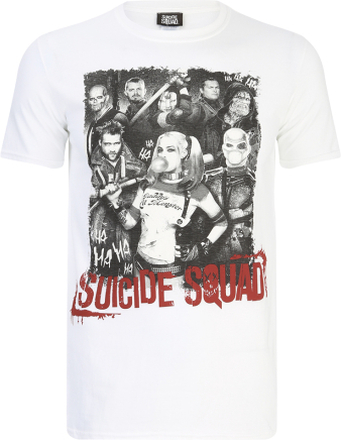 DC Comics Men's Suicide Squad Harley Quinn and Squad T-Shirt - White - XXL