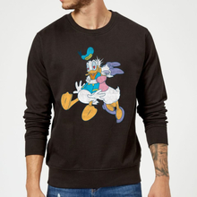 Disney Mickey Mouse Donald Daisy Kiss Sweatshirt - Black - S