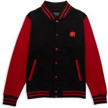 Sonic The Hedgehog Knuckles The Echidna Embroidered Varsity Jacket - Black/Red - M