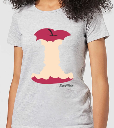 Disney Princess Colour Silhouette Snow White Apple Women's T-Shirt - Grey - XXL - Grey