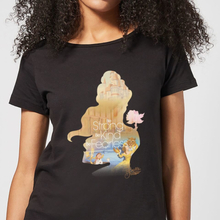 Disney Beauty And The Beast Princess Filled Silhouette Belle Women's T-Shirt - Black - S