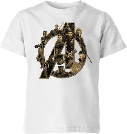 Marvel Avengers Infinity War Avengers Logo Kids' T-Shirt - White - 5-6 Years