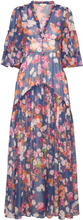 Chiffon V-Neck Dress Dresses Summer Dresses Marineblå By Ti Mo*Betinget Tilbud