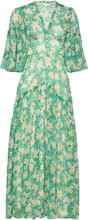 Chiffon V-Neck Dress Dresses Summer Dresses Grønn By Ti Mo*Betinget Tilbud