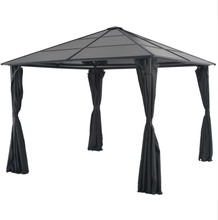 vidaXL Paviljong med draperi aluminium 3x3 m svart