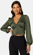 BUBBLEROOM Lucinda satin blouse Dark green 42