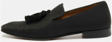 Christian Louboutin Black Fabric Dandelion Tassel Loafers