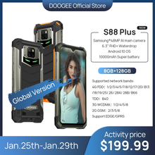 DOOGEE S88 Plus Rugged SmartPhone 48MP Main Camera 8GB RAM 128GB ROM IP68/IP69K smart phone Android 10 OS Global version
