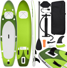 vidaXL Oppblåsbart padlebrettsett grønn 330x76x10 cm
