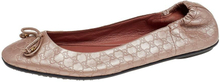 Pre-eide Micro Guccissima Leather Bow Detail Ballet Flats