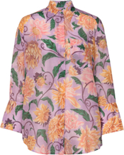 D2. Os Dahlia Print Cot Silk Shirt Tops Shirts Long-sleeved Multi/patterned GANT