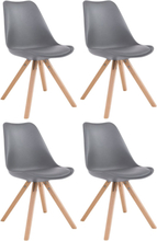 Set med 4 stolar Toulouse konstl�der Natura Square Grey 55,5x47,5x83 Gr� konstl�der Tr�