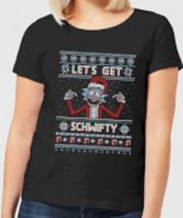 Rick and Morty Lets Get Schwifty Women's Christmas T-Shirt - Black - XXL