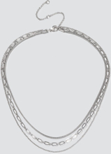 Silver Multi Chain Layered Necklace