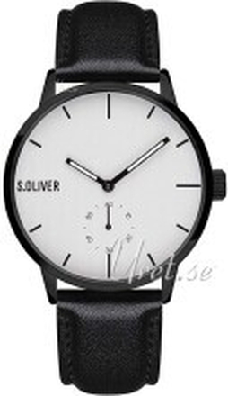 s.Oliver SO-4180-LQ Classic Sølvfarvet/Læder Ø41 mm
