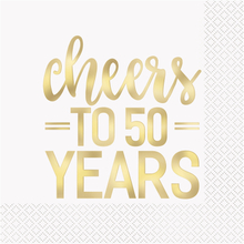 Servetter Cheers to 50 Years Guld - 16-pack