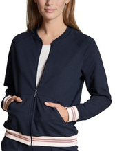 Calida Favourites Lounge Zip-up Jacket Marineblå bomuld Small Dame