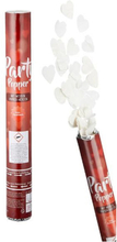 Party popper/confetti shooter valentijn/bruiloft hartjes wit 40 cm
