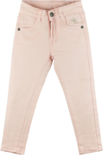 Ljusrosa jeans med stjärna i strass (Storlek: 7 år - 122 cm)