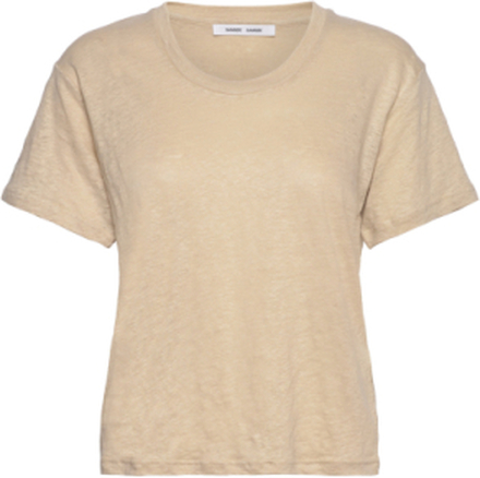 Kayla T-Shirt 6680 T-shirts & Tops Short-sleeved Beige Samsøe Samsøe*Betinget Tilbud
