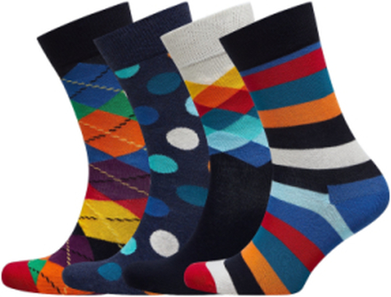 4-Pack Multi-Color Socks Gift Set Underwear Socks Regular Socks Multi/mønstret Happy Socks*Betinget Tilbud