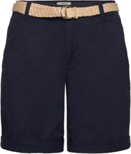 Shorts With Braided Raffia Belt Bottoms Shorts Chino Shorts Navy Esprit Casual