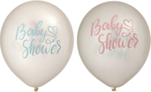 6 stk Rosa och Blå Babyshower Ballonger 30 cm