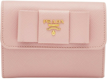 Prada Saffiano Leather Bow Flap Compact Wallet