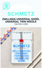 Schmetz Symaskinsnl Tvilling 130/705 H-Zwi Str. 2,0-80 - 2 st